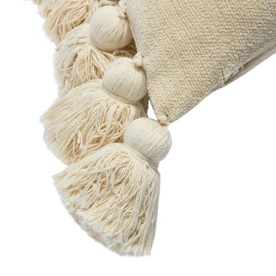 Hello Honey® Cream Chenille Throw Pillow with Tassels